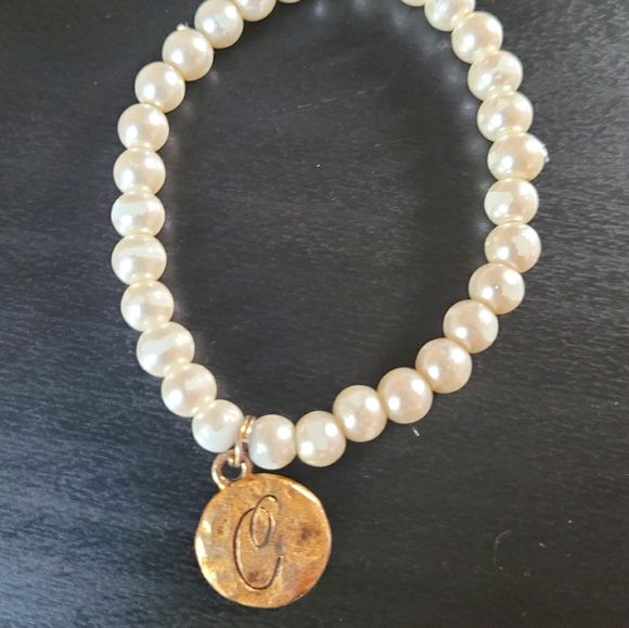 Pearl Charm 'C' Bracelet - Picture 1 of 2